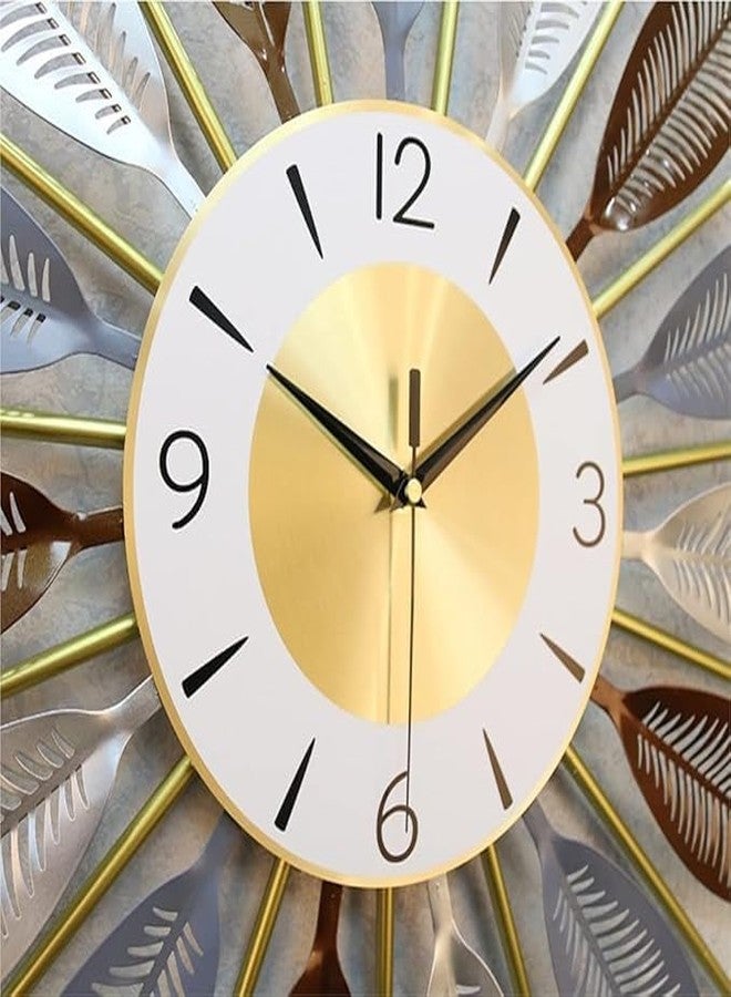 RIOH Luxury Metal Wall Clock for Living Room - Modern Large Designer Wall Art Clock, Golden Finish, Silent Sweep Movement, Decorative Big Wall Clock for Home, Office & Hallway (WH-1) ((WH-12)) - Image 5